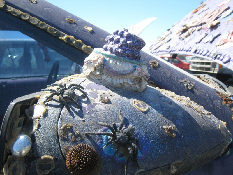 Illustration for article titled Groovalicious Purple Princess Of Peace Art Car Falls On Hard Times, Faces Crusher